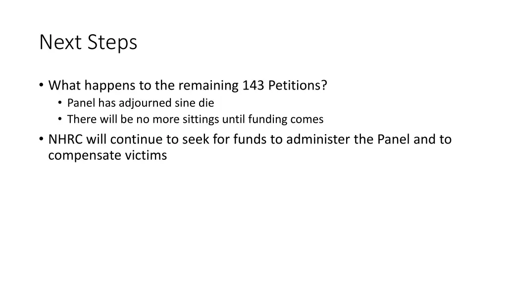 next steps