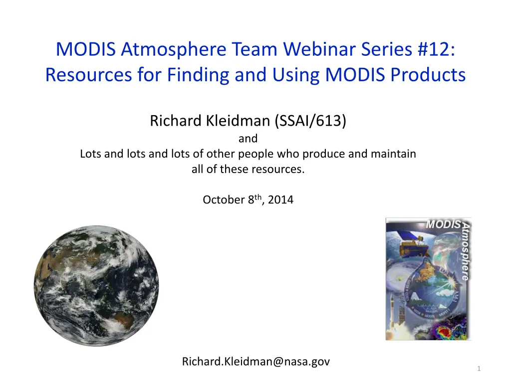 modis atmosphere team webinar series 12 resources