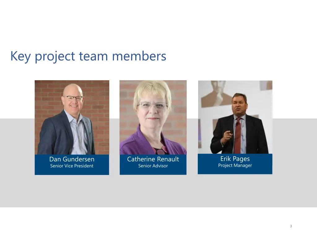 key project team members