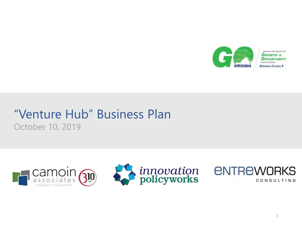 venture hub business plan october 10 2019
