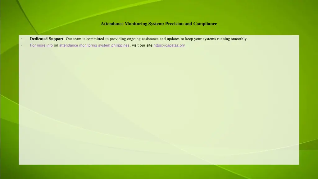 attendance monitoring system precision 1