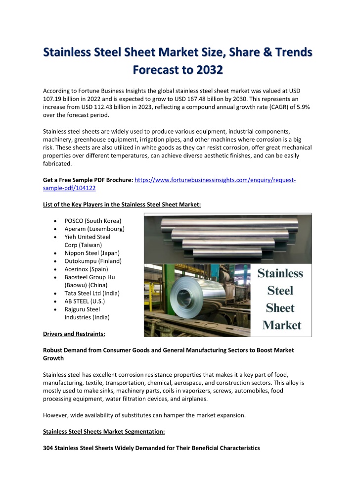 stainless steel sheet market size share trends
