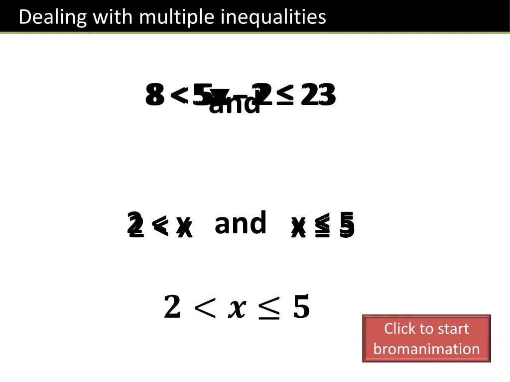dealing with multiple inequalities