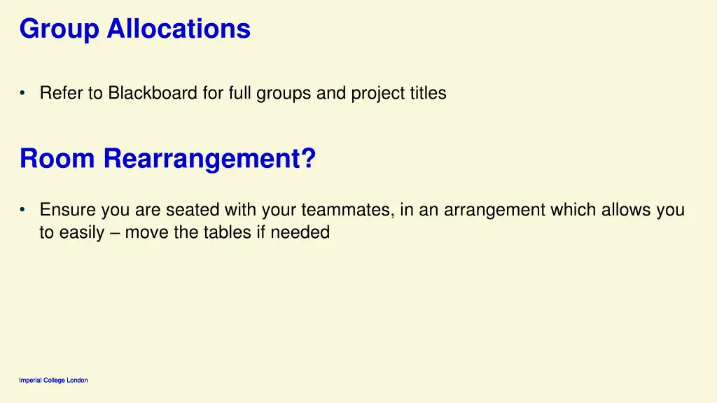 group allocations