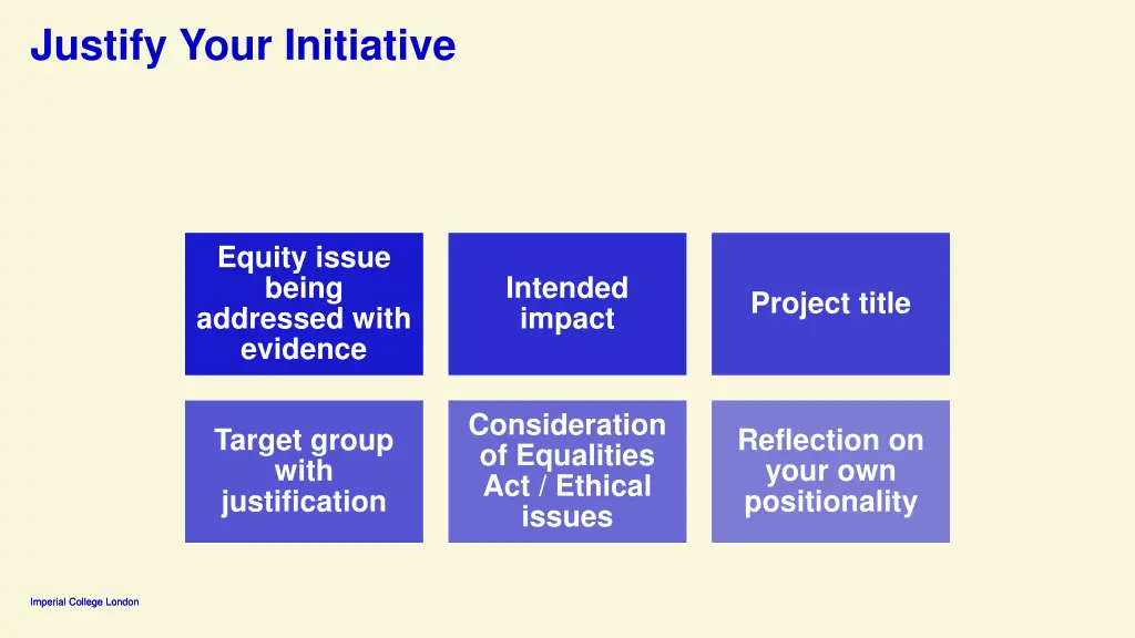 justify your initiative