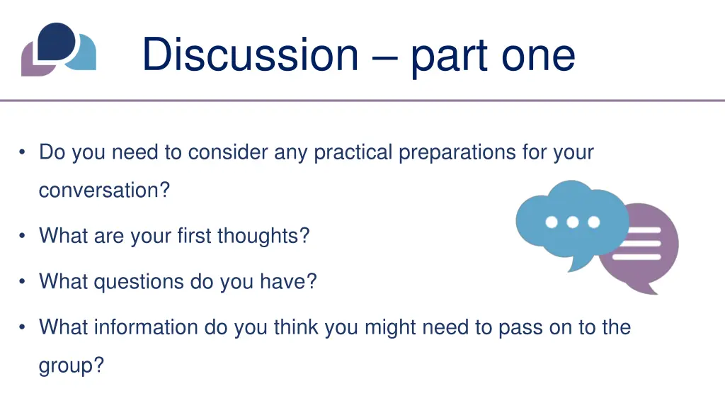 discussion part one