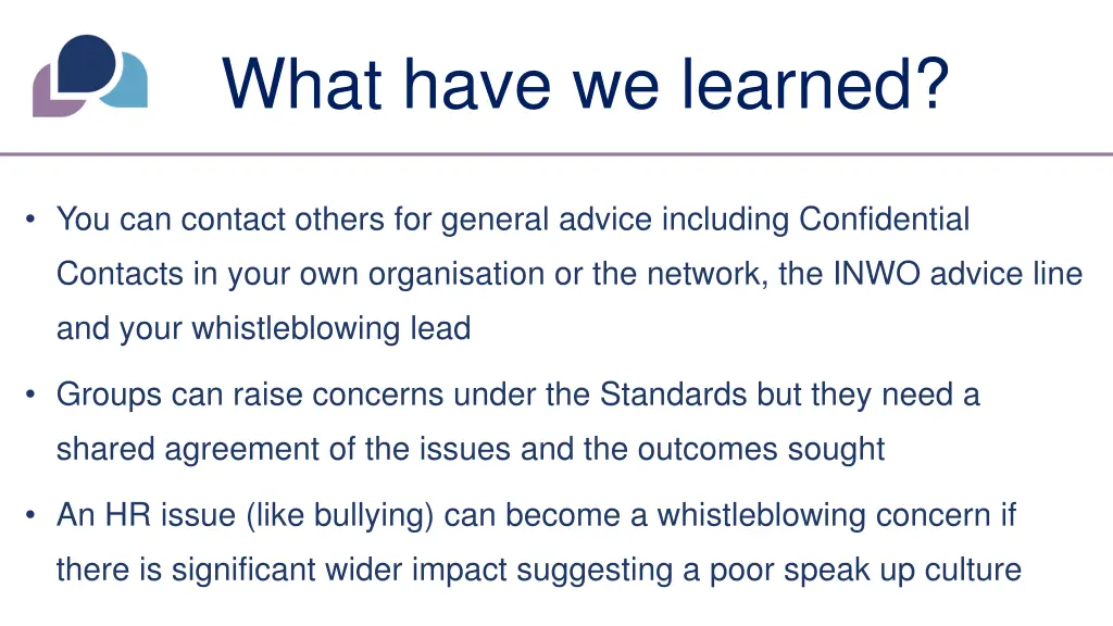 what have we learned 1