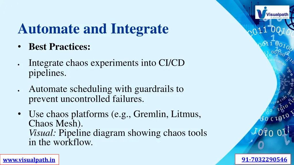 automate and integrate best practices