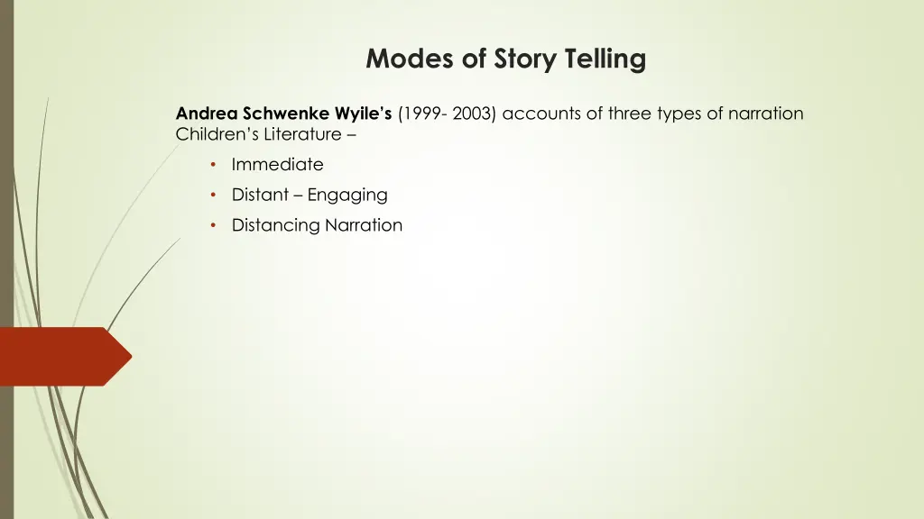 modes of story telling