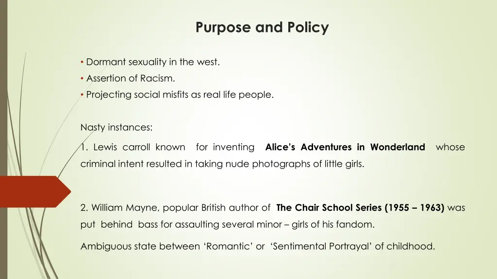 purpose and policy