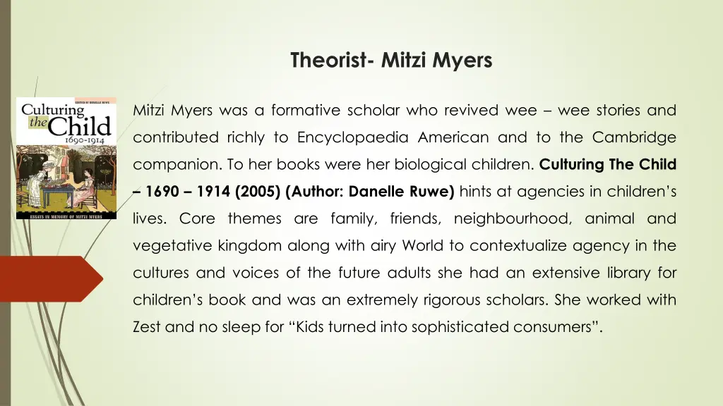 theorist mitzi myers
