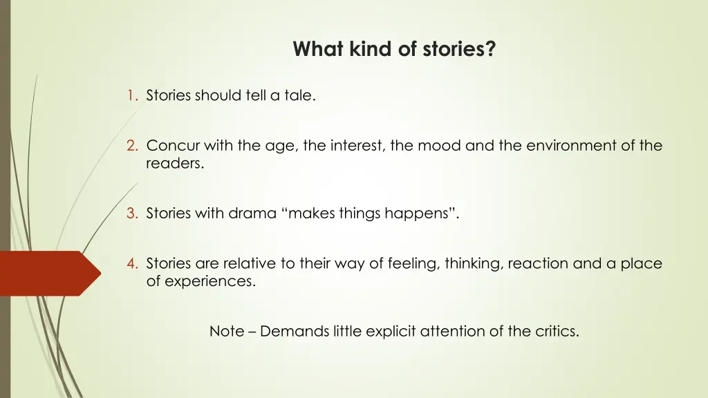 what kind of stories