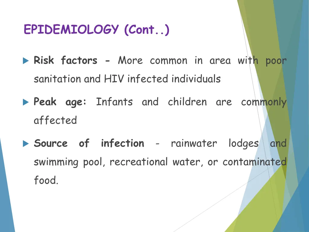 epidemiology cont