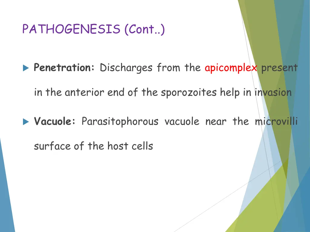 pathogenesis cont