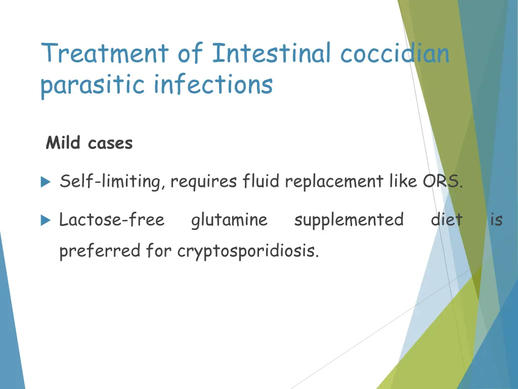 treatment of intestinal coccidian parasitic