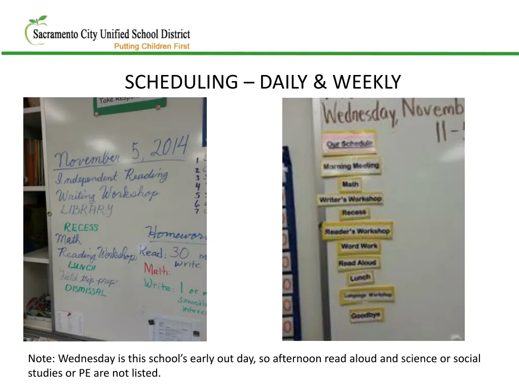 scheduling daily weekly
