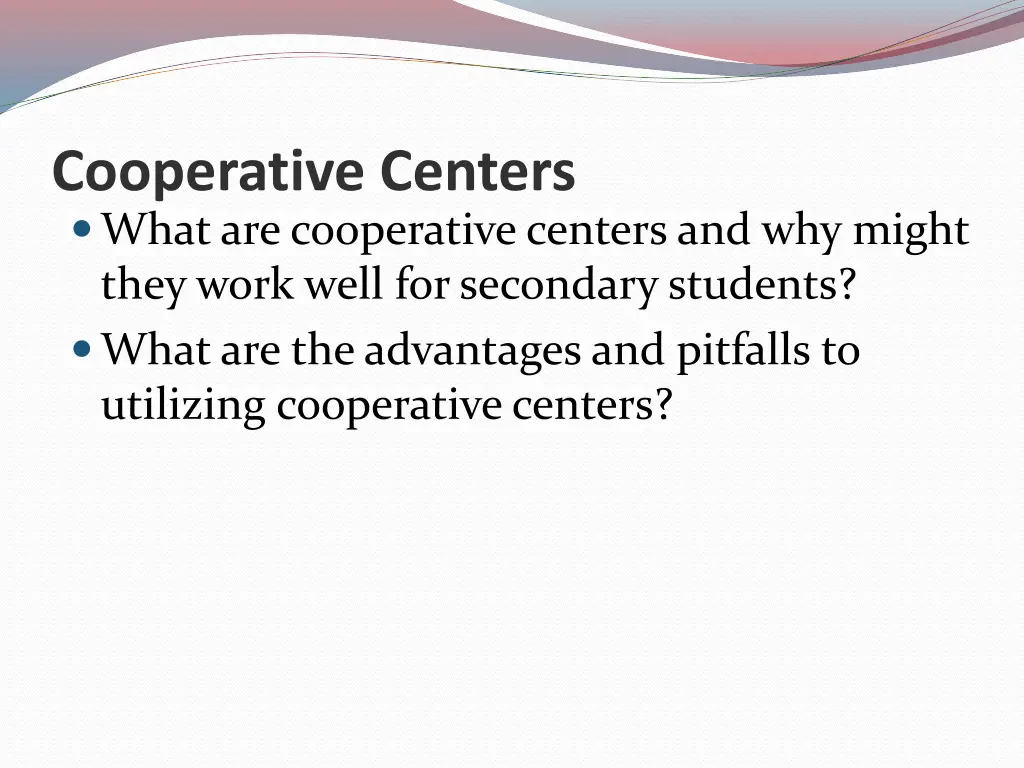 cooperative centers what are cooperative centers