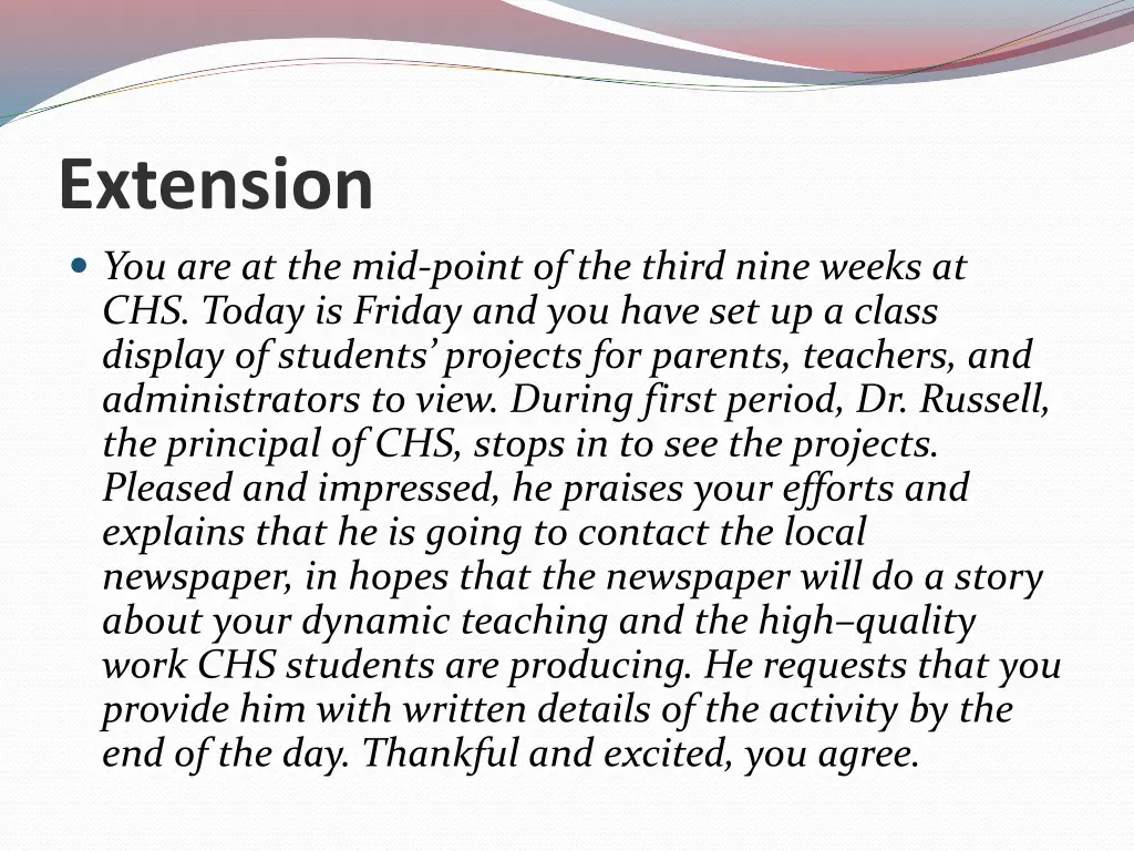 extension you are at the mid point of the third