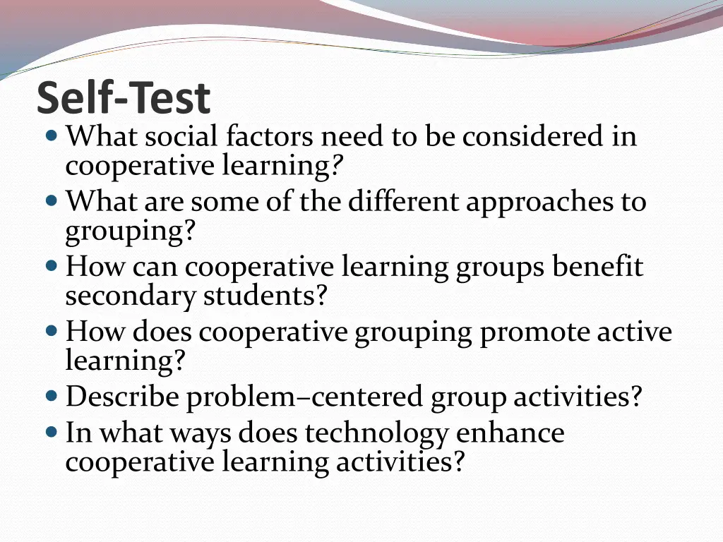 self test what social factors need