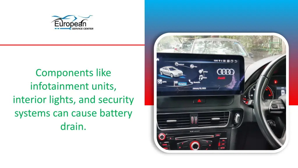 components like infotainment units interior