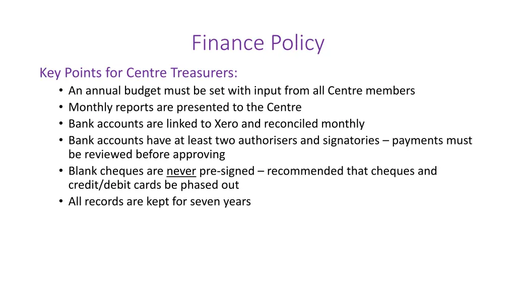 finance policy