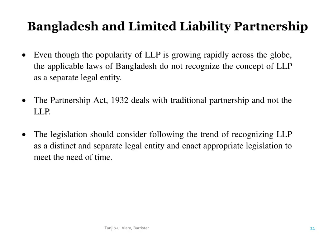 bangladesh and limited liability partnership