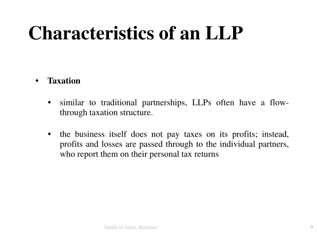characteristics of an llp 4
