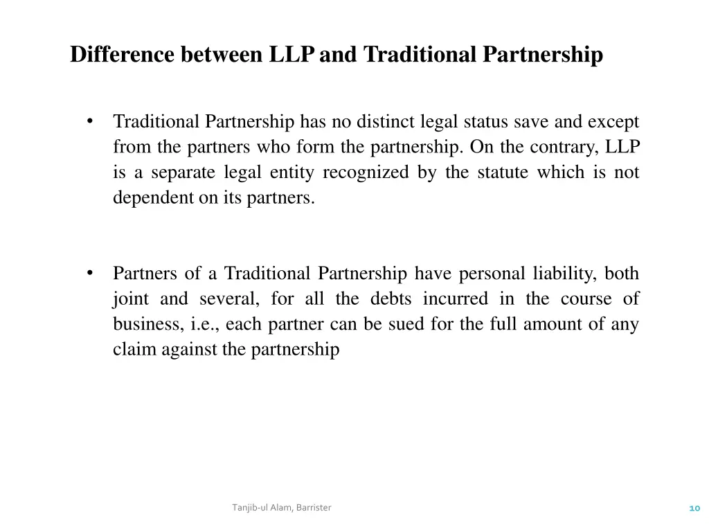 difference between llp and traditional partnership