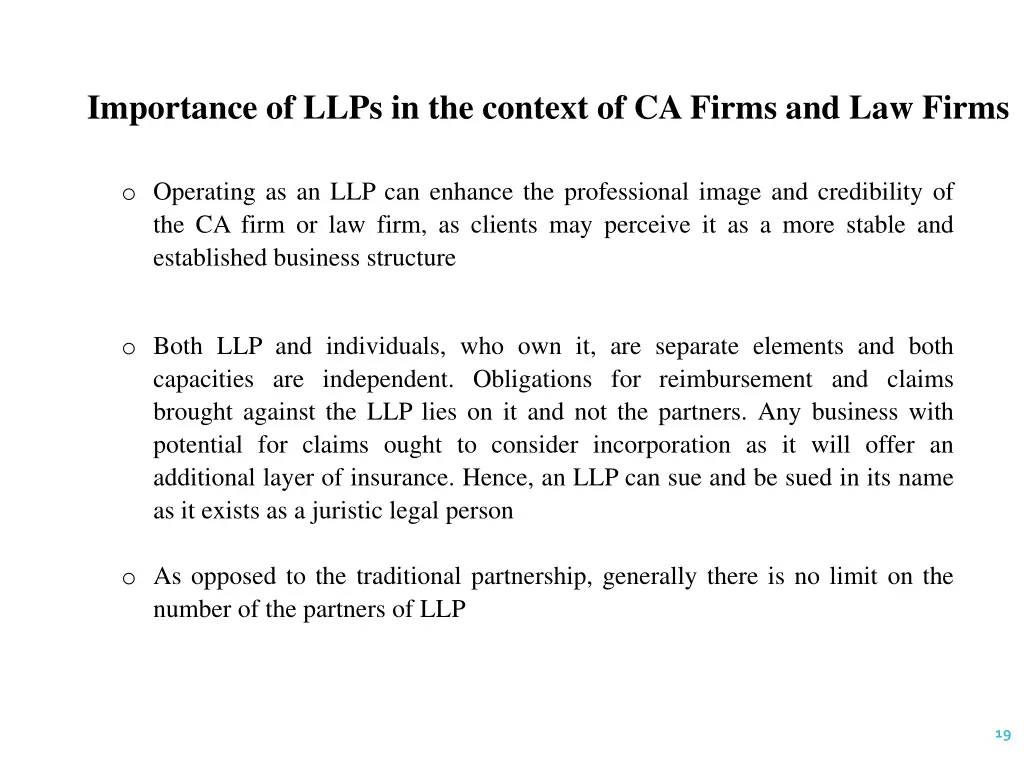 importance of llps in the context of ca firms 1