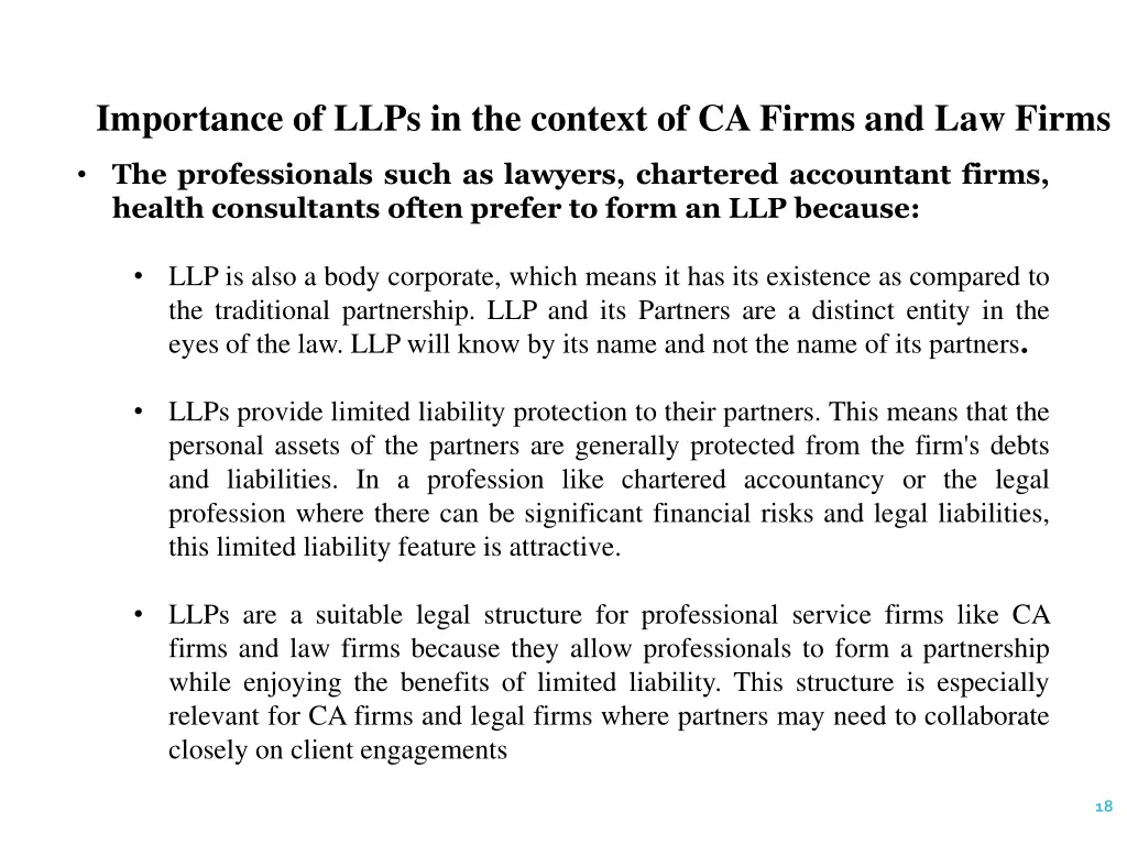 importance of llps in the context of ca firms