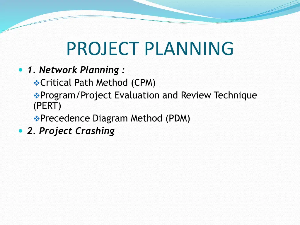project planning 1 network planning critical path