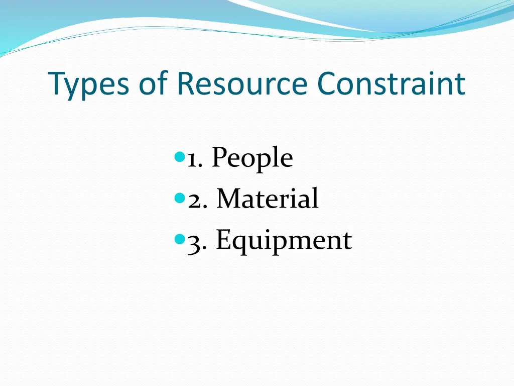 types of resource constraint