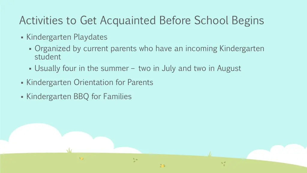 activities to get acquainted before school begins