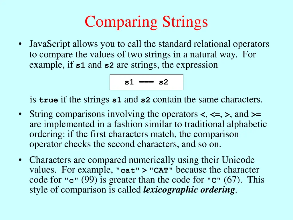 comparing strings