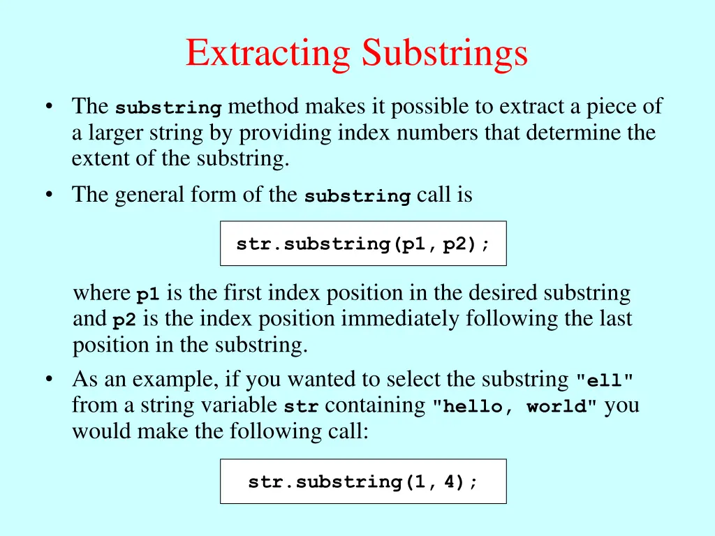 extracting substrings