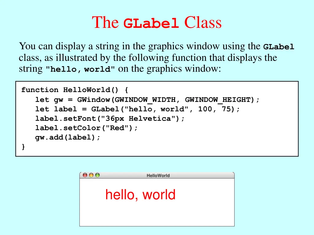 the glabel class
