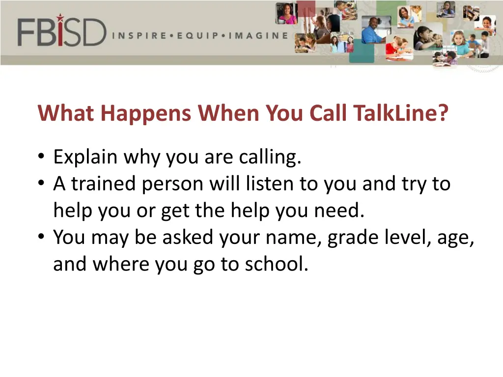 what happens when you call talkline