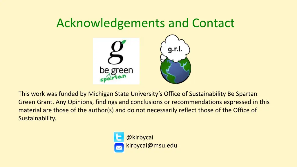 acknowledgements and contact