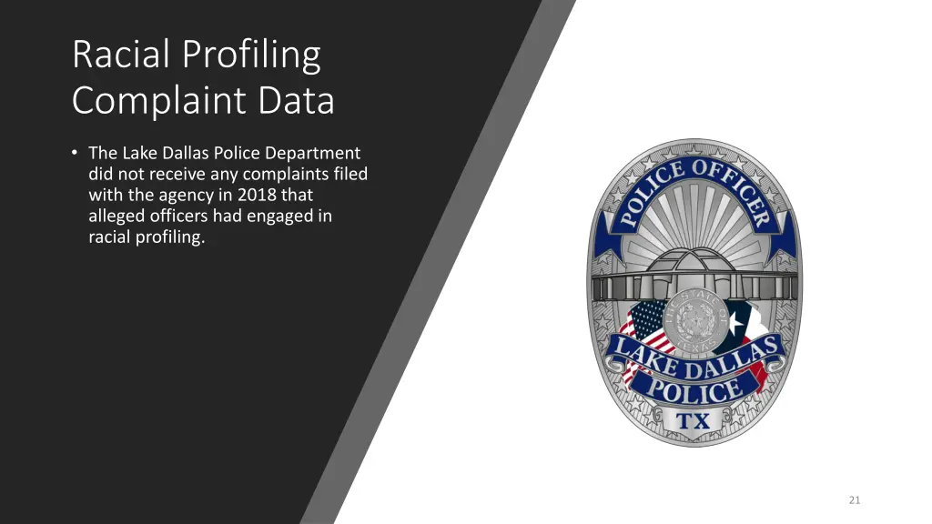 racial profiling complaint data