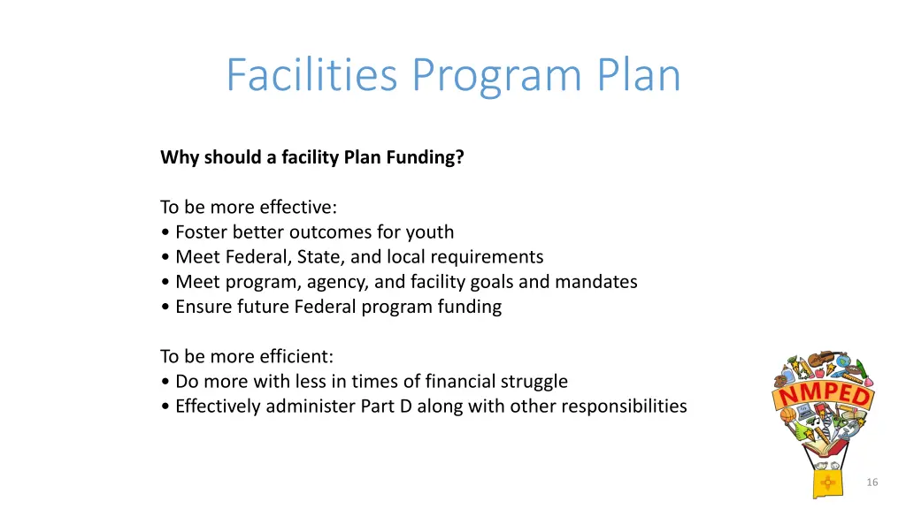facilities program plan