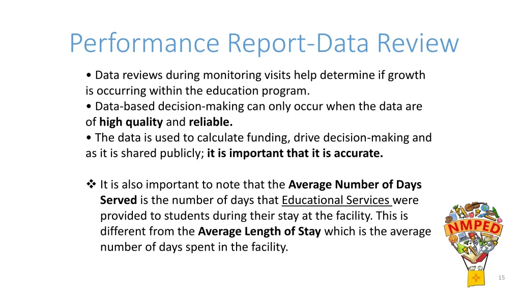 performance report data review