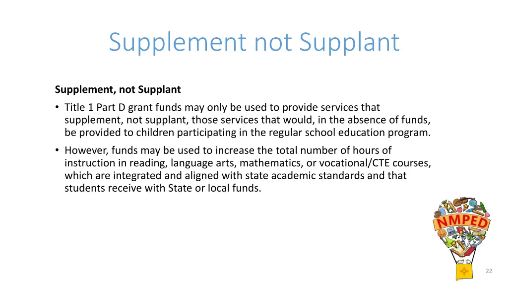 supplement not supplant