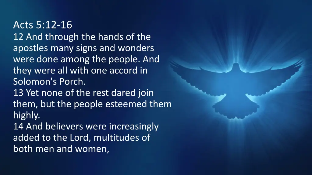 acts 5 12 16 12 and through the hands