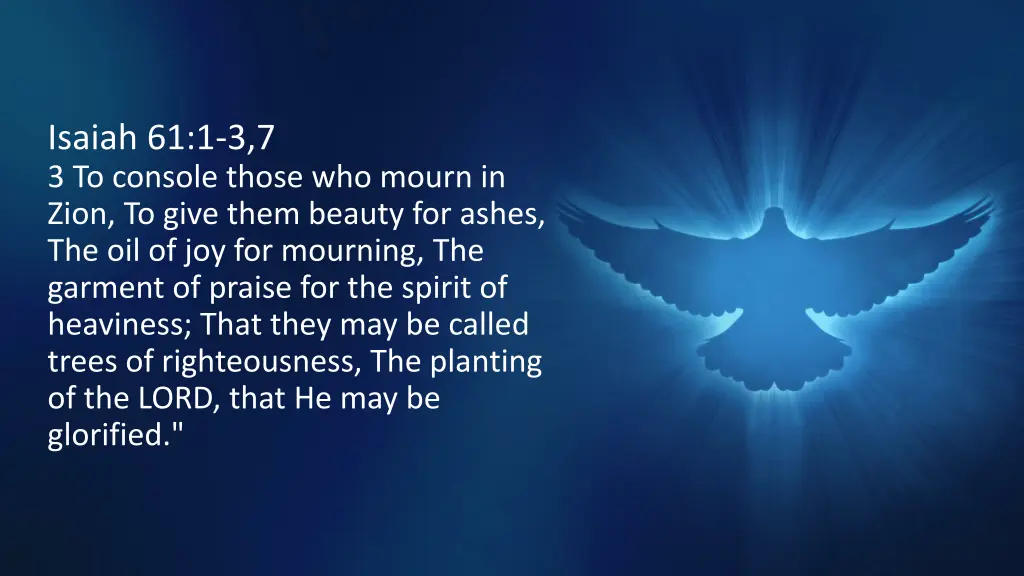 isaiah 61 1 3 7 3 to console those who mourn