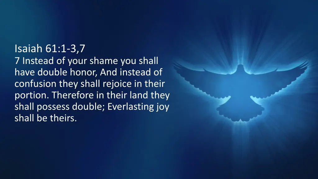 isaiah 61 1 3 7 7 instead of your shame you shall
