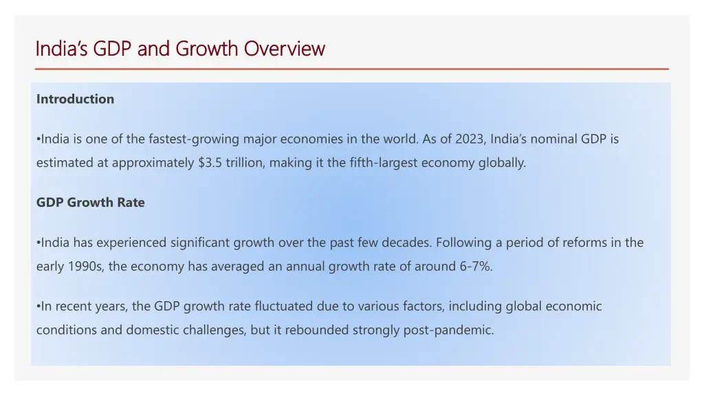 india s gdp and growth overview india