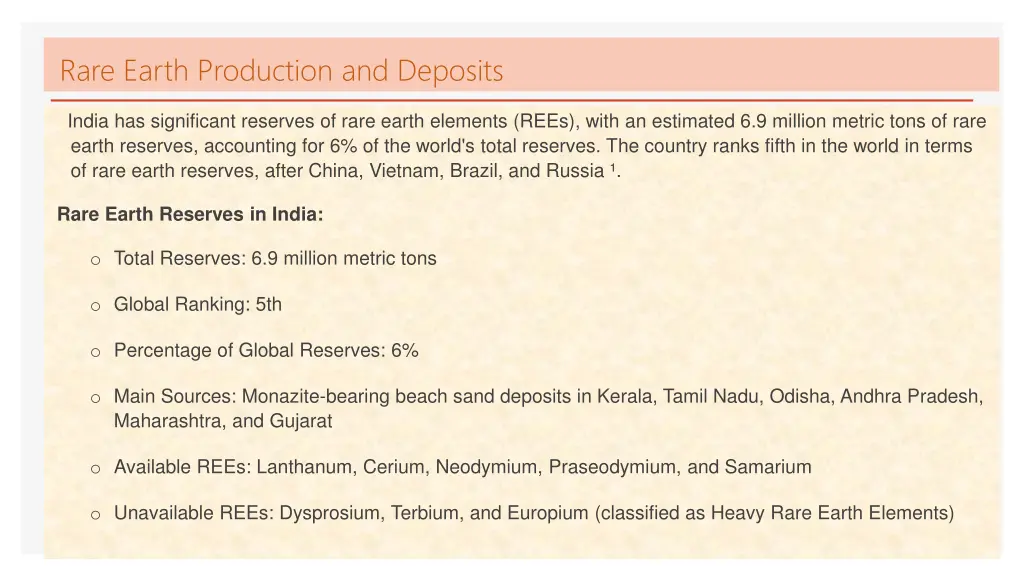 rare earth production and deposits