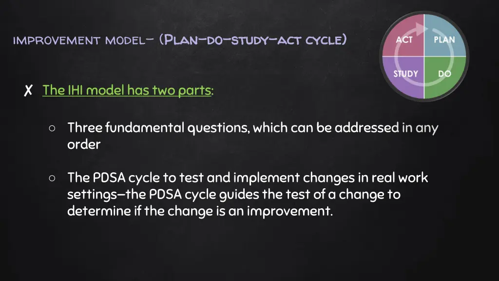 improvement model plan