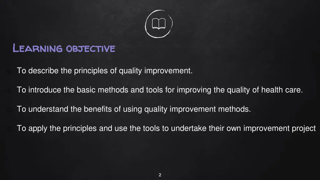 learning objective learning objective