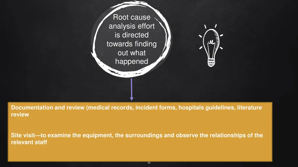 root cause analysis effort is directed towards